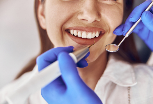 Smile checked by dentist